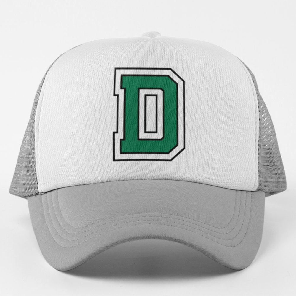 NEW Dartmouth College Big Green D Foam Trucker Mesh Snapback Hat WHITE GREY